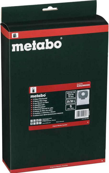 Immagine prodotto Metabo Sacco filtrante in pile per ASA 25 L PC (5 x)