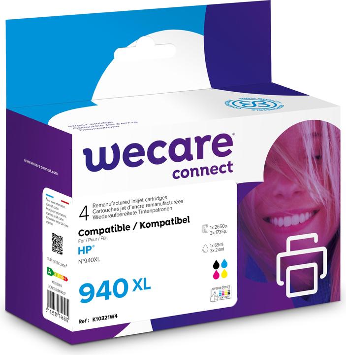 Image du produit Wecare Multipack 940XL rebuilt CMYBK C2N93AE z.HP OJ Pro 8000 69/3x24ml (CMJN)