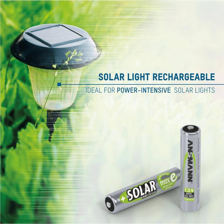 Produktbild Ansmann NiMH HR03 Sol (1 Stk., AAA, 550 mAh, Akku)