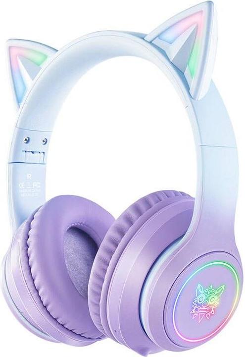 Onikuma B90 RGB Cat Ears Gaming Headphones purple (Kabellos, Kabelgebunden)