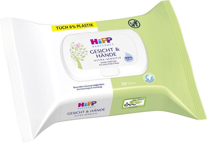 Actual product image Hipp Baby soft face and hands (20 Piece)