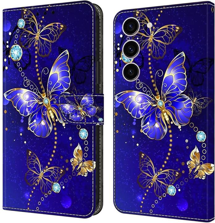 Produktbild Cover-Discount 3D-Effekt Hülle Etui Butterfly blau (Samsung Galaxy S24)