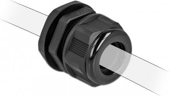 Actual product image Delock Cable gland PG16 for round cable black 2 pieces