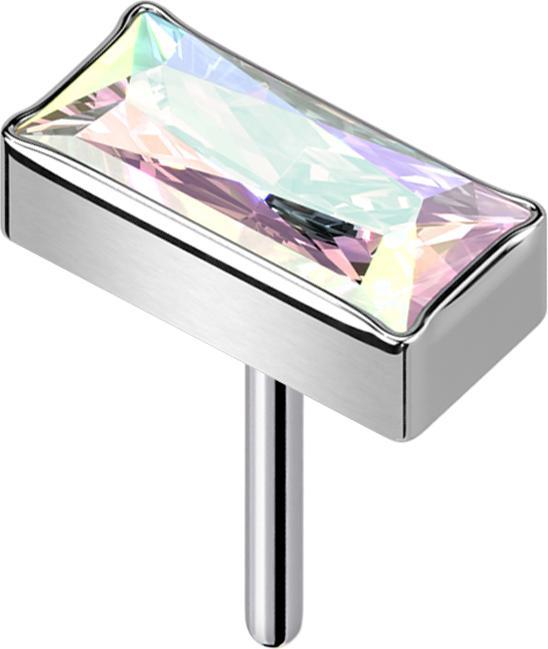Immagine prodotto Star Piercing Rettangolo Threadless argento cristallo multicolore (Titanio G23, senza ottone)