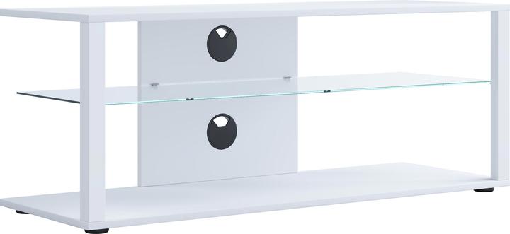 Produktbild VCM Holz TV Lowboard Fernsehschrank Rack Konsole Möbel Fernsehtisch Fernseh Phono Glas Folas XL (115 x 41 x 45 cm)