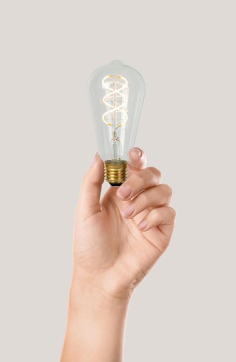 Produktbild Lucide ST64 - Glühfadenlampe - Ø 6,4 cm - LED Dim. - E27 - 1x4,9W 2700K - Transparent 49034/05/60 (E27, 4.90 W, 450 lm, 1 x, G)