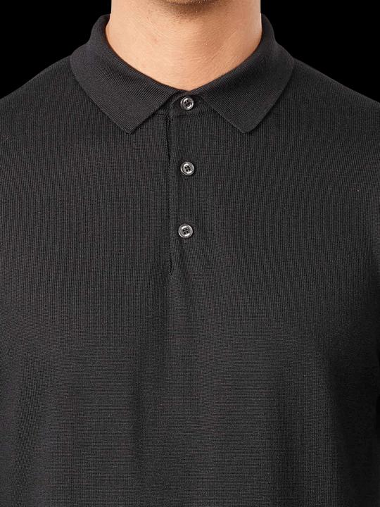 Actual product image Joop! Wool Dondo Polo Shirt Long Sleeve Black (XL)