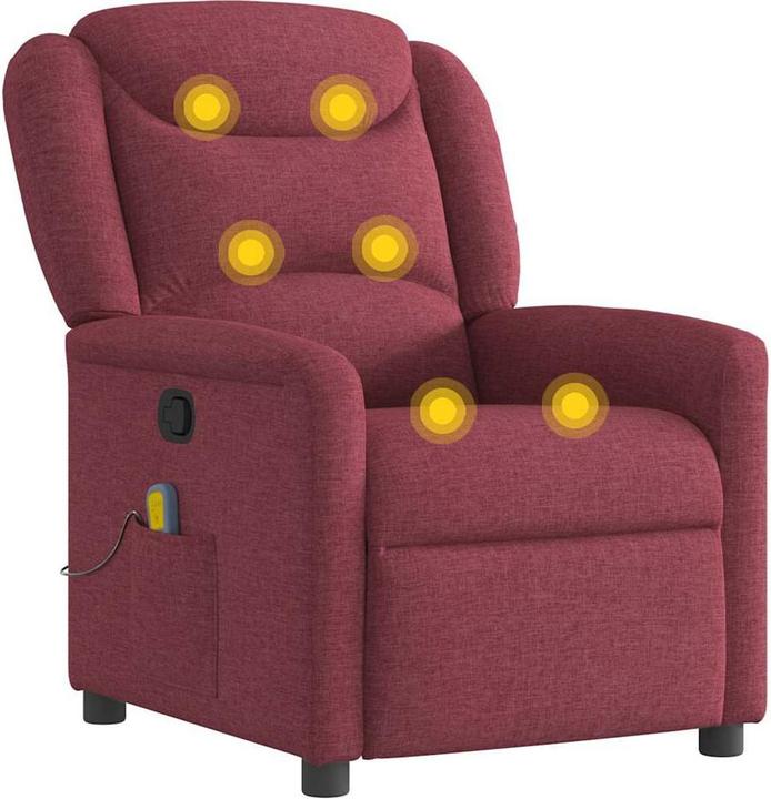 Immagine prodotto VidaXL Poltrona massaggiante Tessuto rosso vino Poltrona massaggiante TV