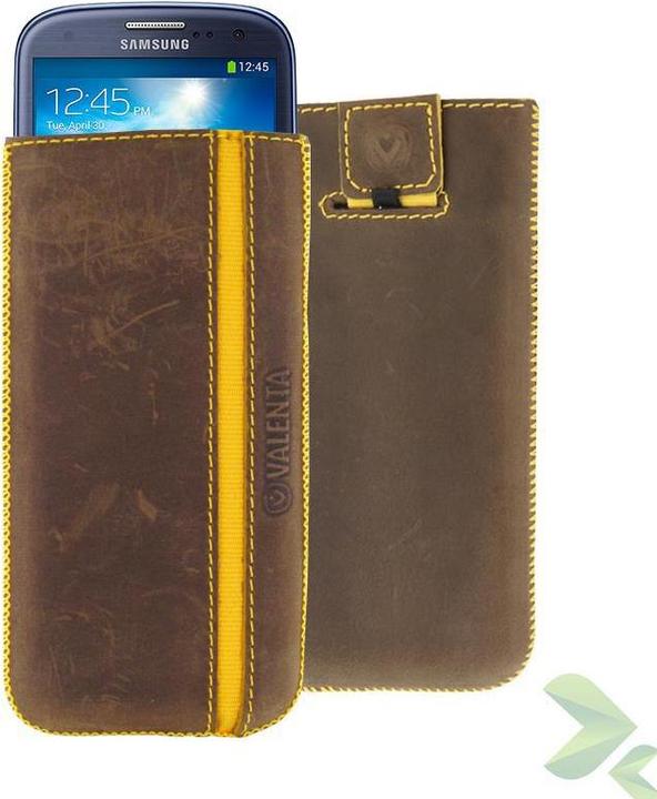 Valenta Pocket Stripe Vintage - Leather Pin Bag (Red) (Nokia Lumia 925, Samsung Galaxy S III, Samsung Galaxy Core 2, Samsung Galaxy S4, Sony Xperia Z, Acer Liquid S1, Nokia Lumia 900, Samsung Galaxy Nexus, Optimus 4X HD, Sony Xperia T, Blackberry Q10, Blackberry Z10, Huawei Ascend G510)