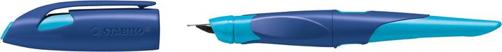 Immagine prodotto STABILO EASYbirdy penna stilografica ergonomica per la scuola con pennino per principianti per destrorsi (Azzurro, Midnight Blue, 1 x)