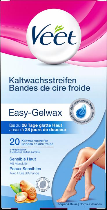 Actual product image Veet Cold wax strips sensitive skin Pure for legs & body (446.50 ml, 20 x, 45 g)