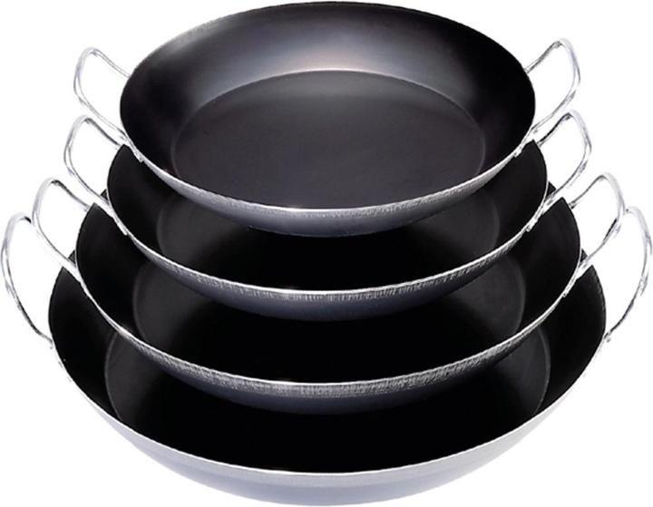 de Buyer La Lyonnaise Paella-Pfanne mit 2 Griffen (34 cm, Paella Pfanne, Stahl)