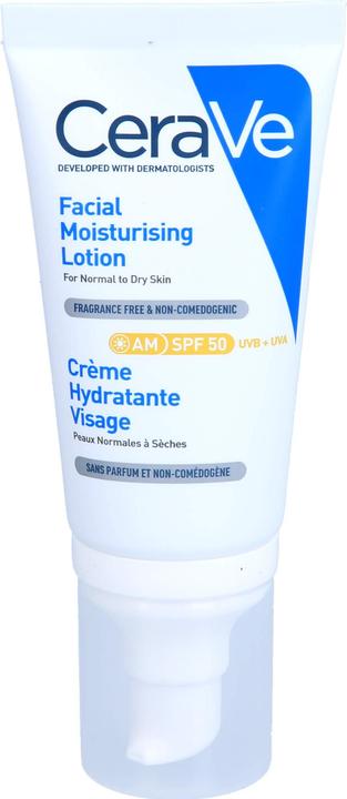 CeraVe Moisturizing Facial Lotion (52 ml, 24h Creme, SPF 50)