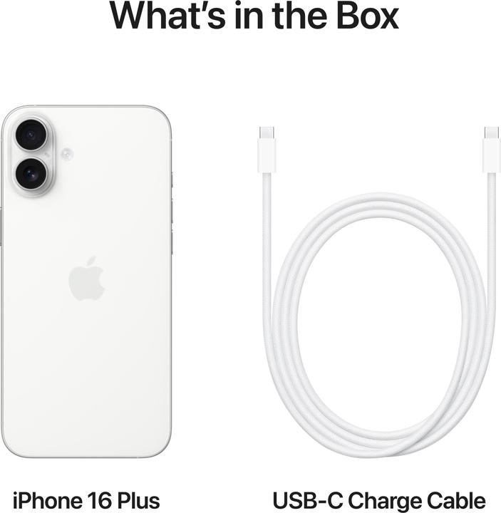 Actual product image Apple iPhone 16 Plus (256 GB, White, 6.70", SIM + eSIM, 48 Mpx, 5G)