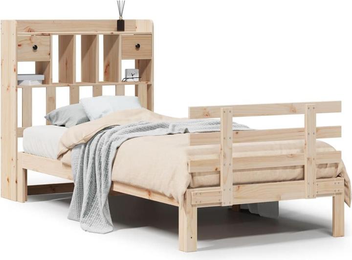 Produktbild VidaXL Massivholzbett Holzbett Bett Einzelbett Bettgestell 90x200cm Kiefernholz (90 x 200 cm)