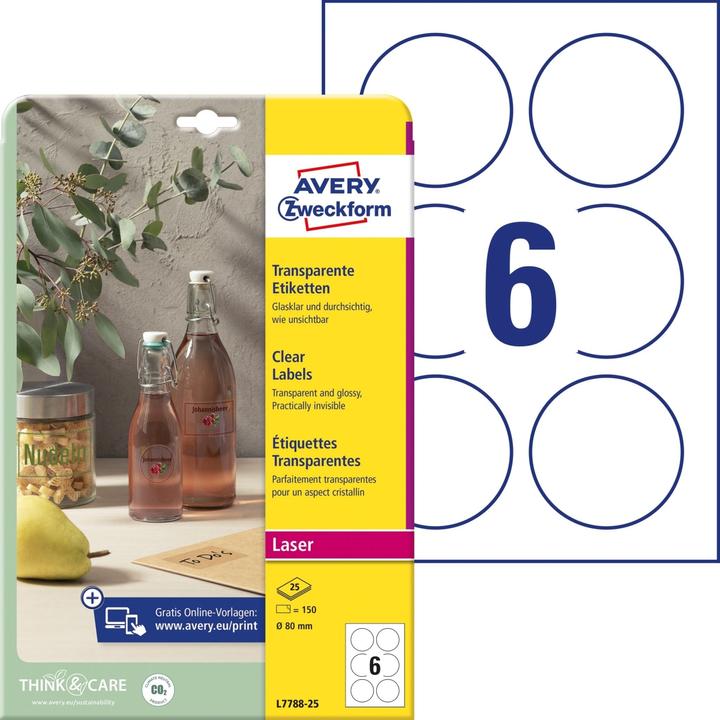 Produktbild Avery Transparente Etiketten
