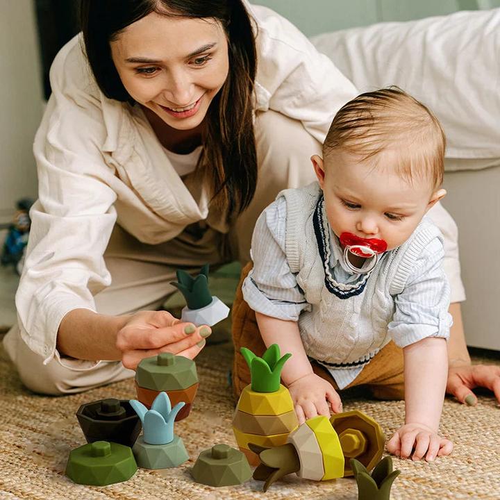 Produktbild Activity Board Silikon Stacking Spielzeug Baby Bauklötze Obst Design Soft Block Gummi Zahnen