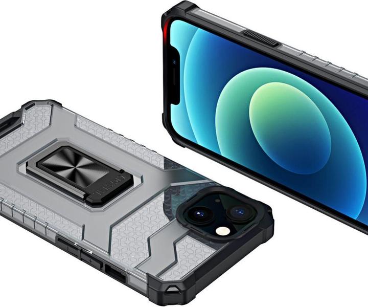 Image du produit Hurtel Crystal Ring Case Kickstand Tough Rugged Cover for iPhone 13 black (Apple iPhone 13)