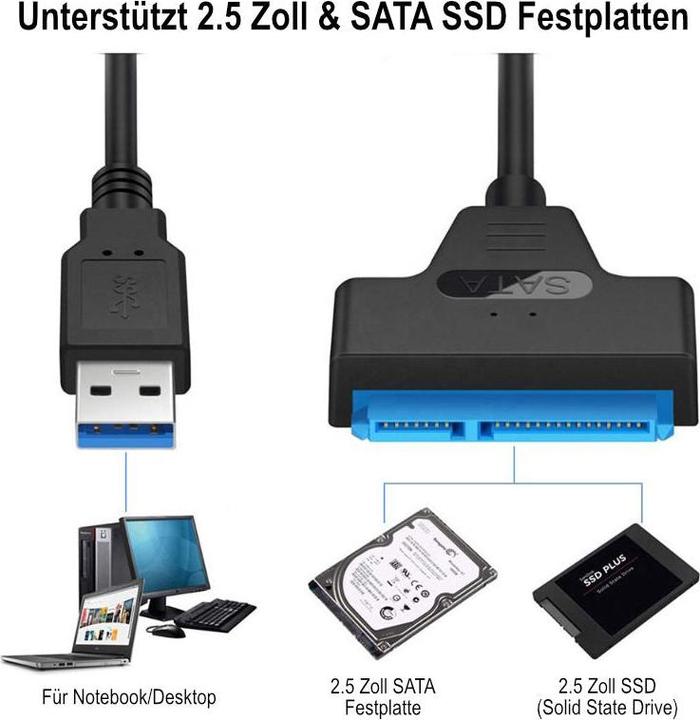 Produktbild Hermex Sata zu USB Kabel Adapter