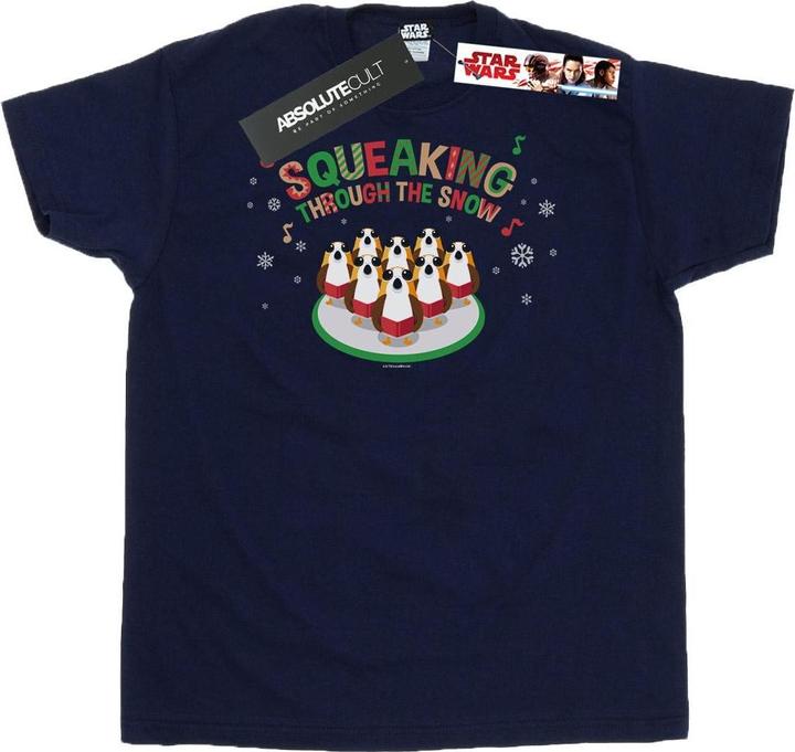 Star Wars The Last Jedi Porgs Squeaking Through The Snow TShirt (XL)
