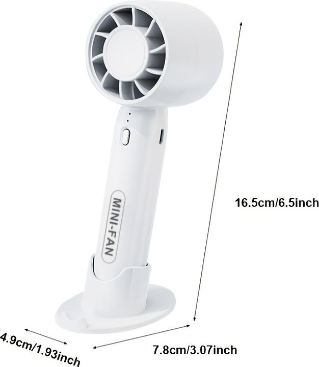 Image du produit PhoneLook Mini ventilateur portable USB rechargeable 3 vitesses avec support socle