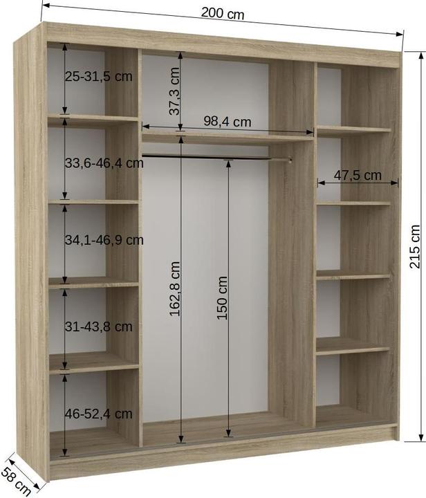 Produktbild ADRK Furniture Terecia (200 x 58 x 215 cm)
