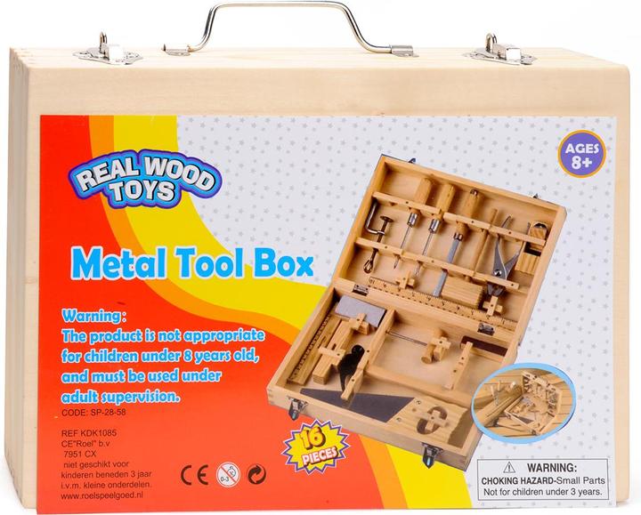 Actual product image Wooden tool box, 16 pcs.