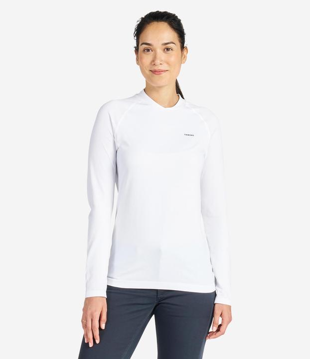 Tribord T-shirt voile manches longues femme protection UV - Sailing 500 blanc