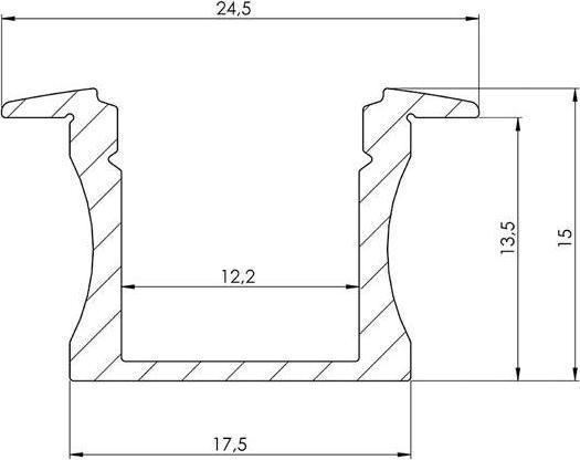 Immagine prodotto LEDsON Profilo D'Inserzione In Alluminio Per Strisce LED - Alluminio Eloxidato - Argento - (200 cm, Interno)