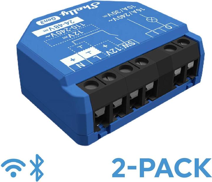 Produktbild Shelly 1 Gen3 x2 (Schaltaktor)