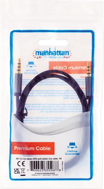 Produktbild Manhattan 3.5mm Klinke – 3.5mm Klinke (1 m, 3.5mm Klinke (AUX))