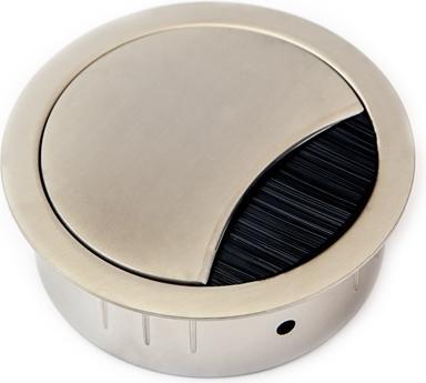 Actual product image TecLines TKD002E Table cable entry round 80mm, stainless steel look