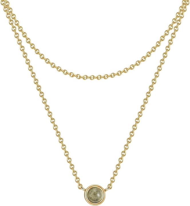 Immagine prodotto Glanzstücke München Catena da donna in argento sterling labradorite oro giallo 42,0/36,0 cm + 5,0 cm di estensione - (Argento)