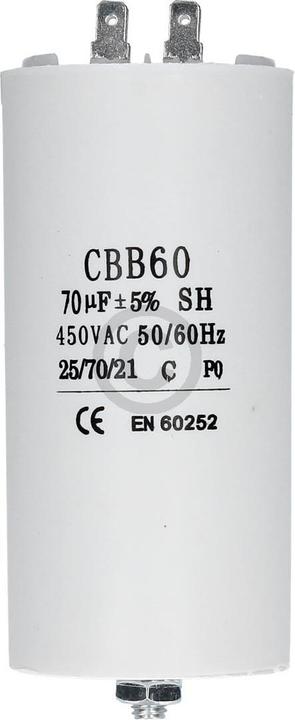 Europart Capacitor 70µF 450V universal with lugs Fixing screw CBB60