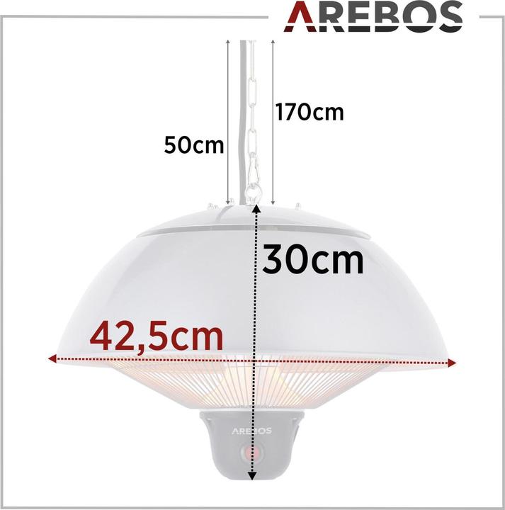 Immagine prodotto Arebos Riscaldatore a soffitto radiante (1500 W)