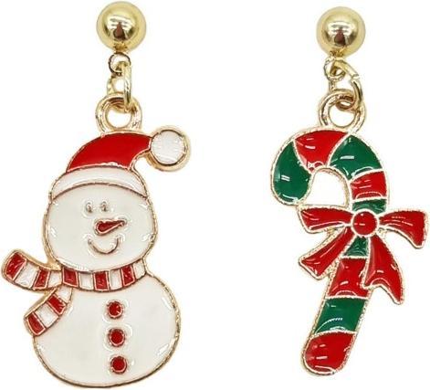 Snazzy Santa Ohrenringe Schneemann und Zuckerstange
