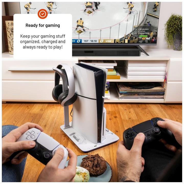 Produktbild Fixed Feste Multifunktionsstation für PlayStation 5 (Slim) mit Lüftern und Aufladung für zwei DualSense Co (PS5)