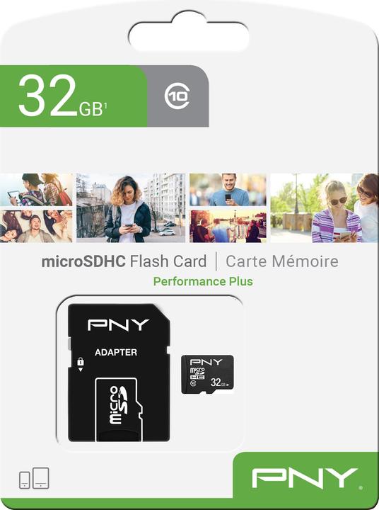Produktbild PNY Performance Plus inkl. Adapter (32 GB, microSDHC, U1, UHS-I)