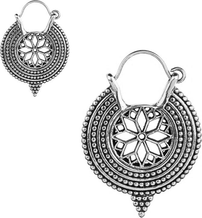 Star Piercing Ohrring silber Blume mit Spitz (Messing)
