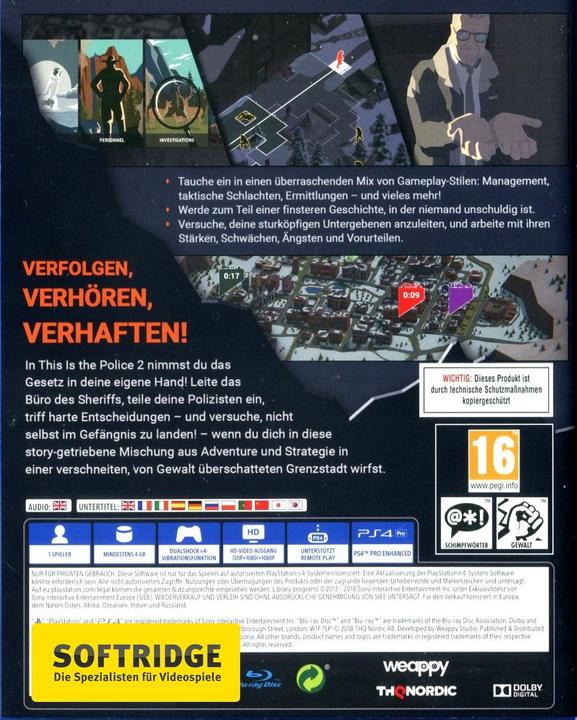Image du produit Game This is the Police 2, PS4 (PS4, Multilingue)