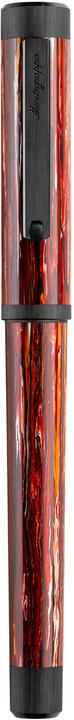 Actual product image Montegrappa Iszezric r4 mg Biros, Zero Zodiak Scorpio, Ultra Black (Black, Red)