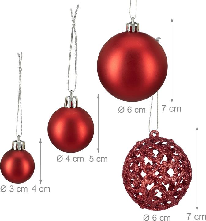 Actual product image Relaxdays 50-piece Christmas Bauble Set (50 -part)