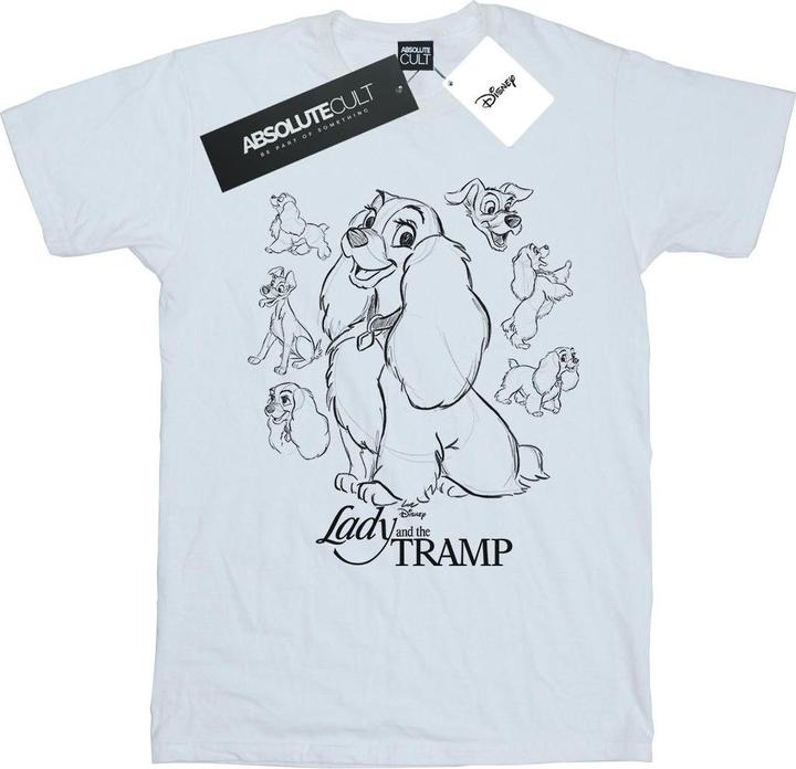 Disney Lady And The Tramp Collage Sketch TShirt (XXL)
