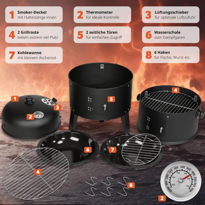 Image du produit tectake Barbecue 3 en 1 (37 cm)