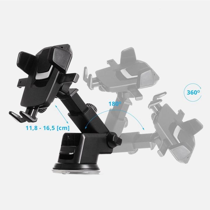 Produktbild Hurtel Telescopic Car Mount Phone Holder Dashboard or Windshield for black