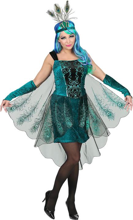Produktbild Widmann PFAU (Kleid mit Pfauenfeder Schleier, Armstulpen, Kopfschmuck), XS (XS)