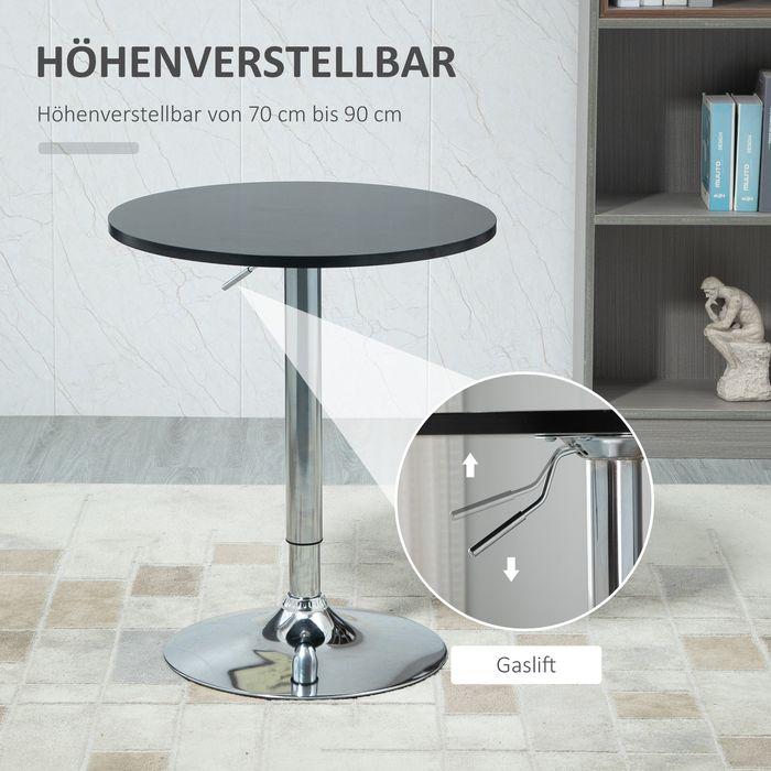 Produktbild Swisshandel24 Stehtisch, höhenverstellbar Stahl Schwarz Ø61 x 70-97 cm