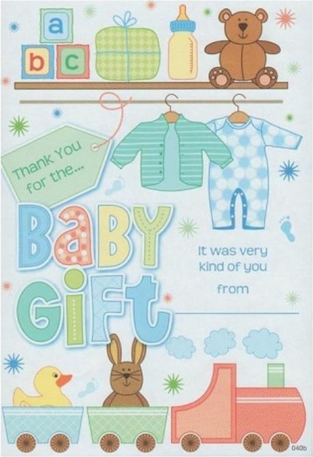 Generic Thank you For The Baby Gift Biglietto d'Auguri Misura Confezione 20 (20 pz.)
