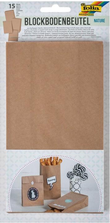 Produktbild Folia Blockbodenbeutel Nature (Geschenktüte, 15 x)