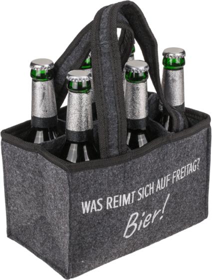 Magni Out of the Blue Flaschentasche Bierträger Flaschenträger für 6 Flaschen »was reimt Sich auf Freitag?